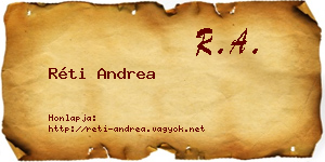 Réti Andrea névjegykártya