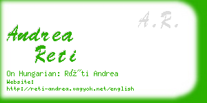 andrea reti business card